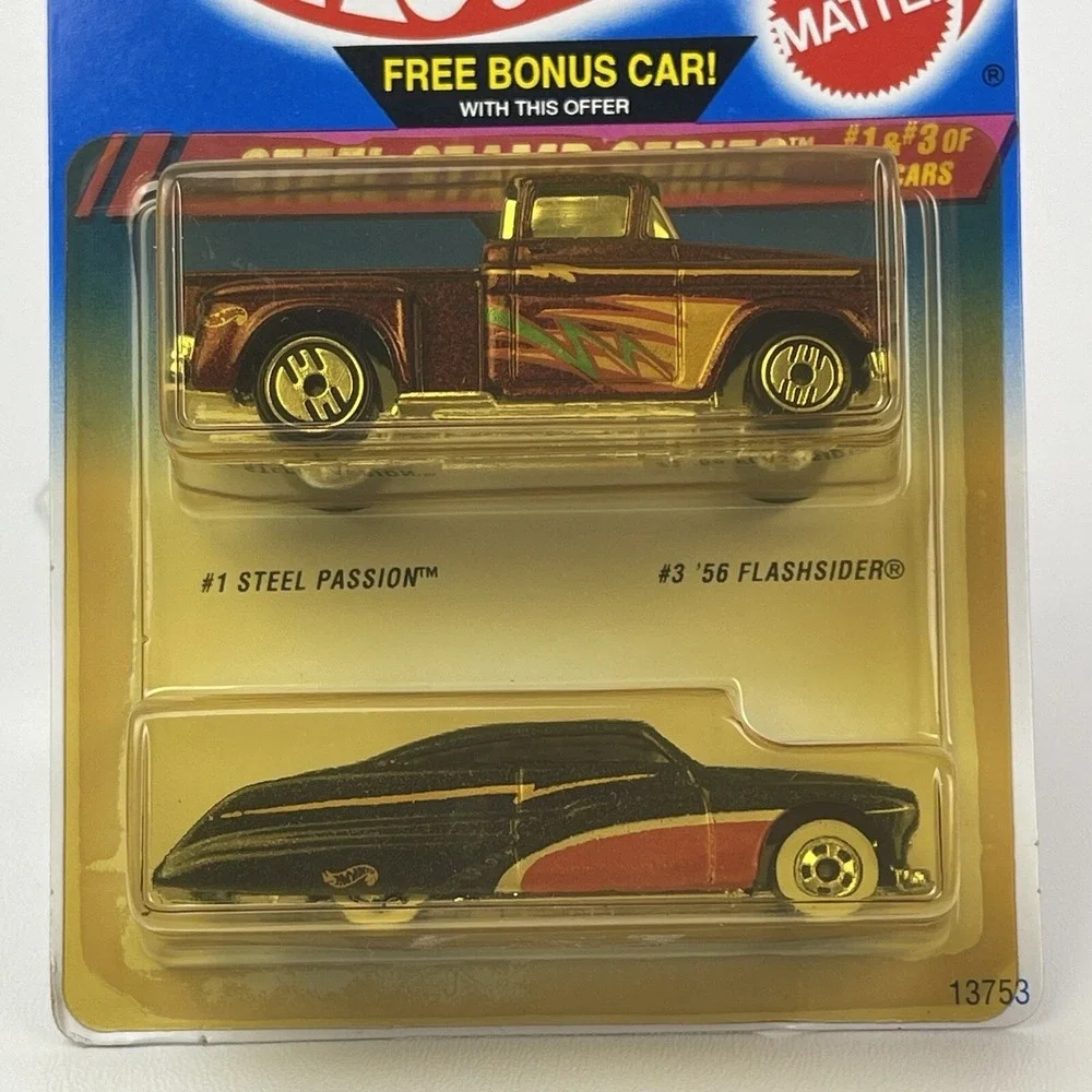 Hot Wheels 2 Pack Steel Stamp Series 56 Flashsider And Steel Passion 1994